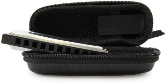 Harmonica Carrying Case Fits One Hohner Harmonica, Lee Oskar Harmonica, Marine Band Harmonica, Swan Harmonica and More with Microfiber Cloth
