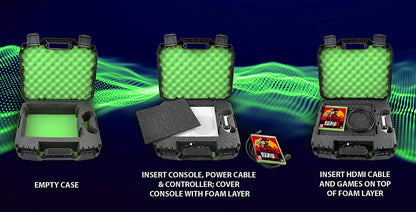 Xbox One S Travel Case - Hard Shell Carrying Case with Custom Foam for Console, Controller & Accessories