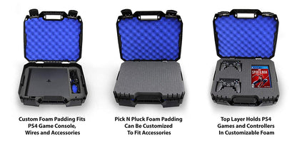 Travel Case Compatible with PlayStation 4 Slim 1TB Console and Accessories such as Controllers, Wireless Move Motion, Games and Cables