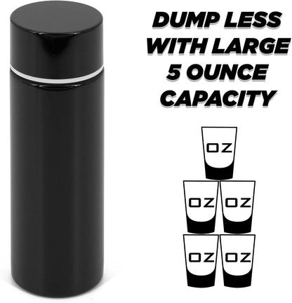 Stainless Steel Pocket Spittoon 5-Ounce Travel Spit Cup - Portable Dip Spit Bottle with Black Design, Spitoon for Car Wide Mouth Reusable