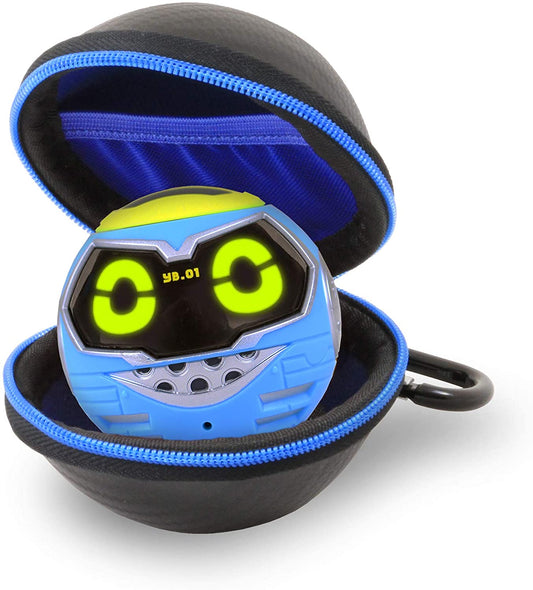 Electronics Toy Carry Case Compatible with Really RAD Robots Yakbot - Water Resistant Protection with Blue Interior & Carabiner Clip