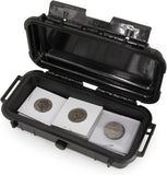 CASEMATIX Coin Holder Case Fits 2x2 Coin Flips and Coin Collection Supplies in Airtight Moisture Resistant Coin Storage Box, Flips not Included