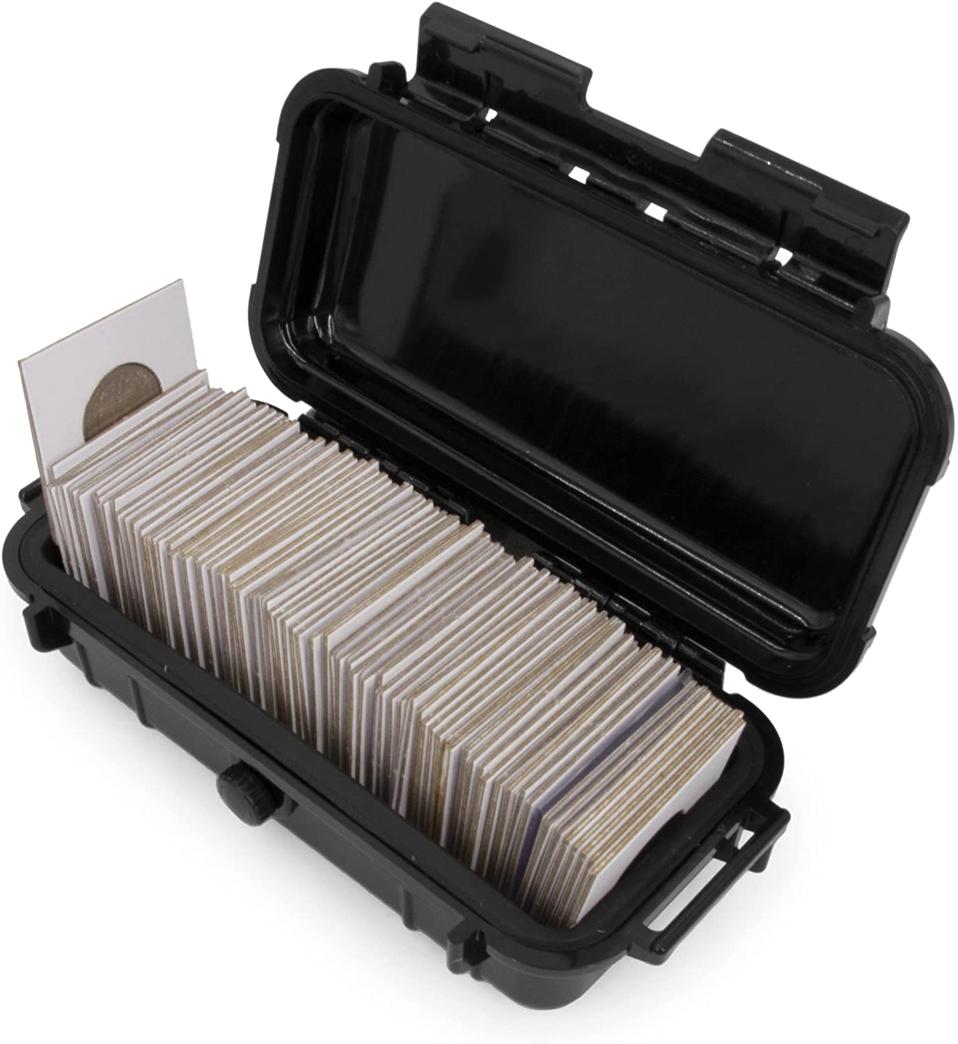 Coin Holder Case Fits 2x2 Coin Flips and Coin Collection Supplies in Airtight Moisture Resistant Coin Storage Box, Flips not Included