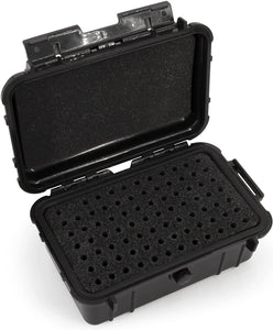 CASEMATIX Hard Shell 9mm Ammo Box for 5.56, 223 or 9mm Bullets - 8" Waterproof Airtight 84 Slot Ammo Case with Custom Impact Absorbing Ammo Can Foam