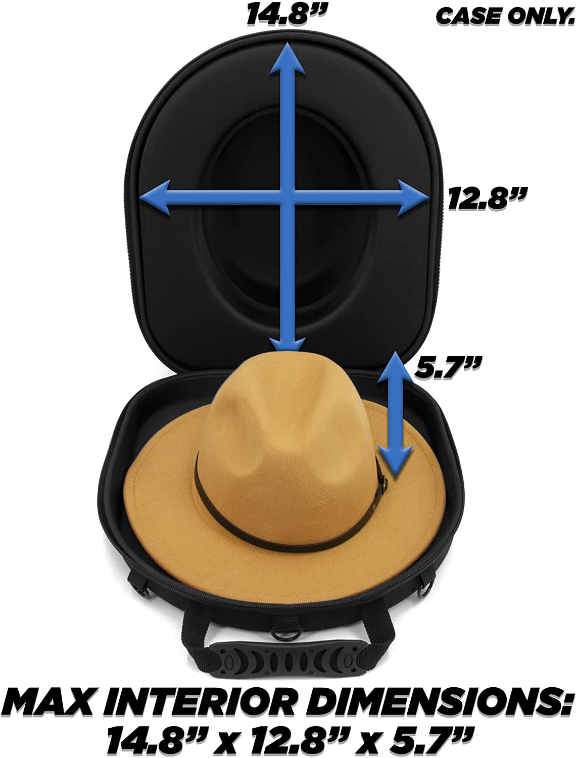 Hat Box Travel Fedora Case Universal Carrier for Hats Carry on Bag Men & Women