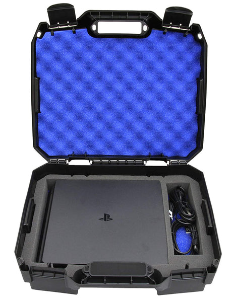 CASEMATIX Travel Case Compatible with PlayStation 4 Slim 1TB Console and Accessories such as Controllers Wireless Move Motion Games and Cables Lightweight Affordable Hard Cases For Microphones Guns PS...