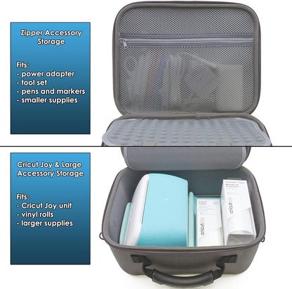 Protective Travel Case Compatible with Cricut Joy Machine & Accessories - Features Custom Housing for Paper Cutter, Padded Divider