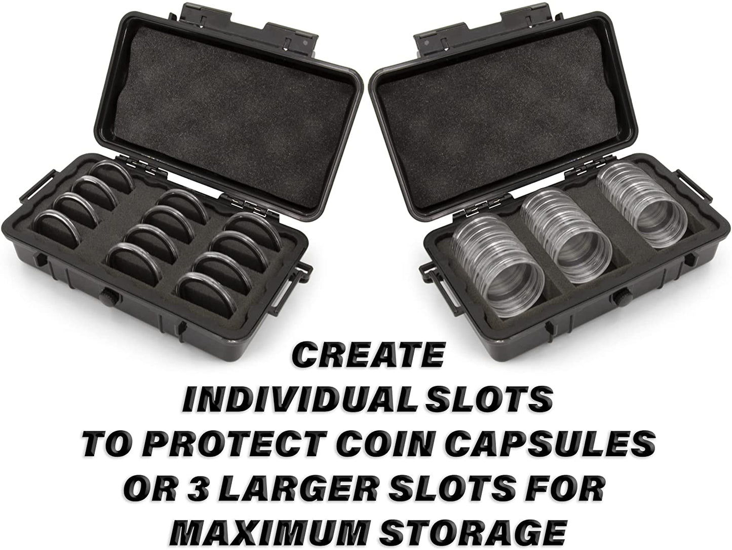 Coin Holder Case Fits 30+ Coin Case Capsules for Silver Dollar, American Silver Eagle and More Coin Collection Supplies up to 52mm