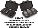 CASEMATIX Coin Holder Case Fits 30+ Coin Case Capsules for Silver Dollar, American Silver Eagle and More Coin Collection Supplies up to 52mm
