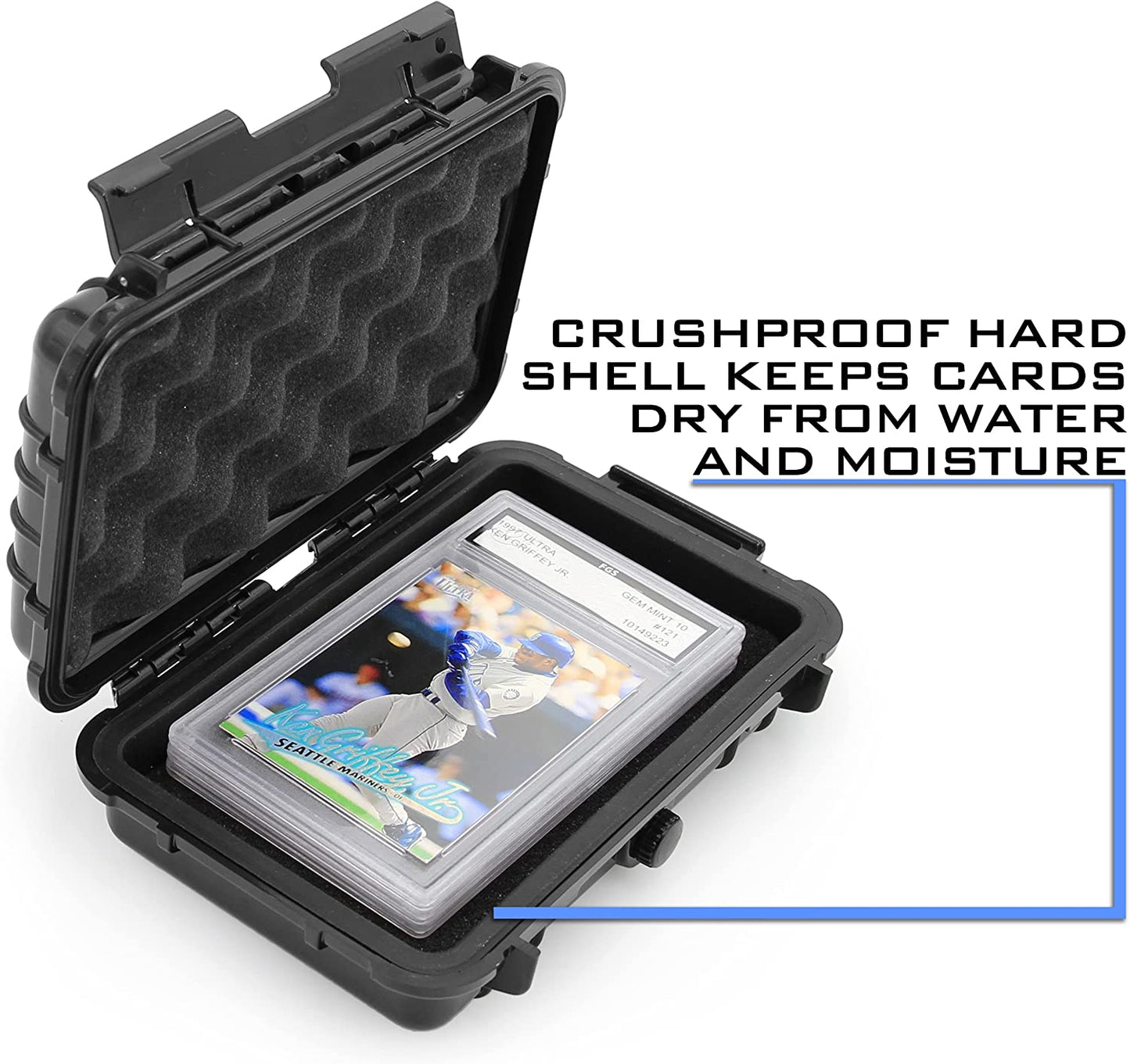 Graded Card Storage Box Sports Trading Card Case Compatible With up To 5 PSA Card Graded Sports Card Slabs - Airtight, Waterproof Protection