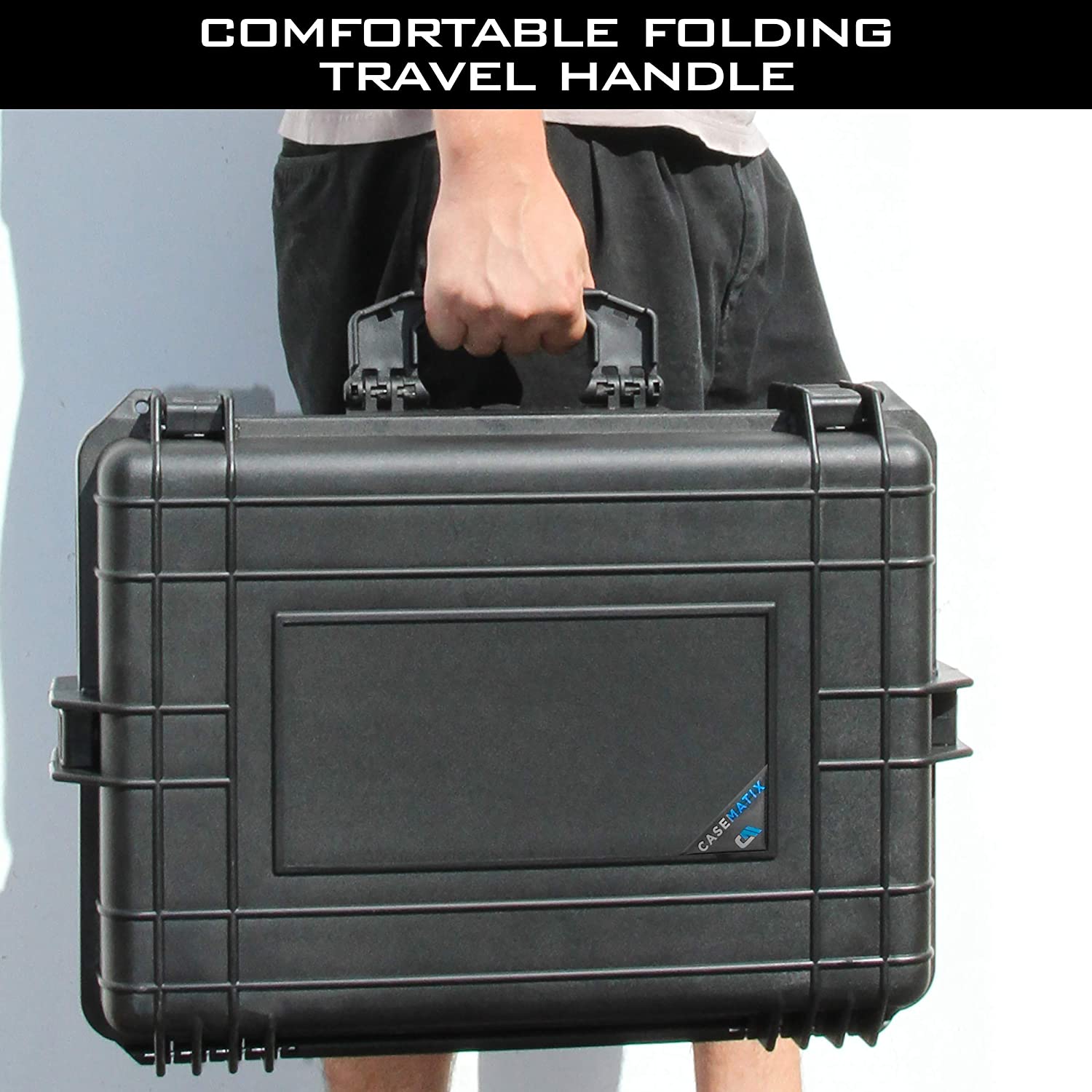 CASEMATIX Hard Travel Case Compatible With Cricut Joy Machine & Accessories  in Customizable Foam Case Only, Black 