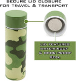 CASEMATIX Stainless Steel Pocket Spittoon 5-Ounce Travel Spit Cup with Cleaning Brush Included - Portable Dip Spit Bottle with Camo Design, Spitoon for Car Wide Mouth Reusable Spit Cups for Chew