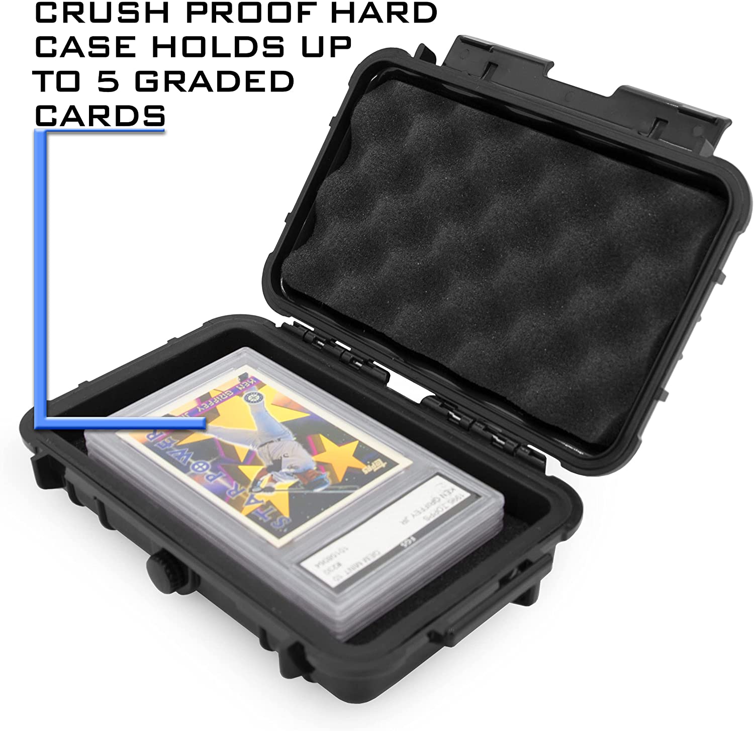 Protective Card Carrying Case Graded Card Storage Box  Holds 56 PSA/BGS  Slabs, Aluminum Case With Foam, For Sports Cards, Toploaders, One-Touch  Sports Card Collector Case