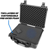 CASEMATIX 16" Waterproof Trading Card Case for 1500 Cards - Hard Shell Trading Card Box with Customizable Foam Interior Compatible with Most TCGs
