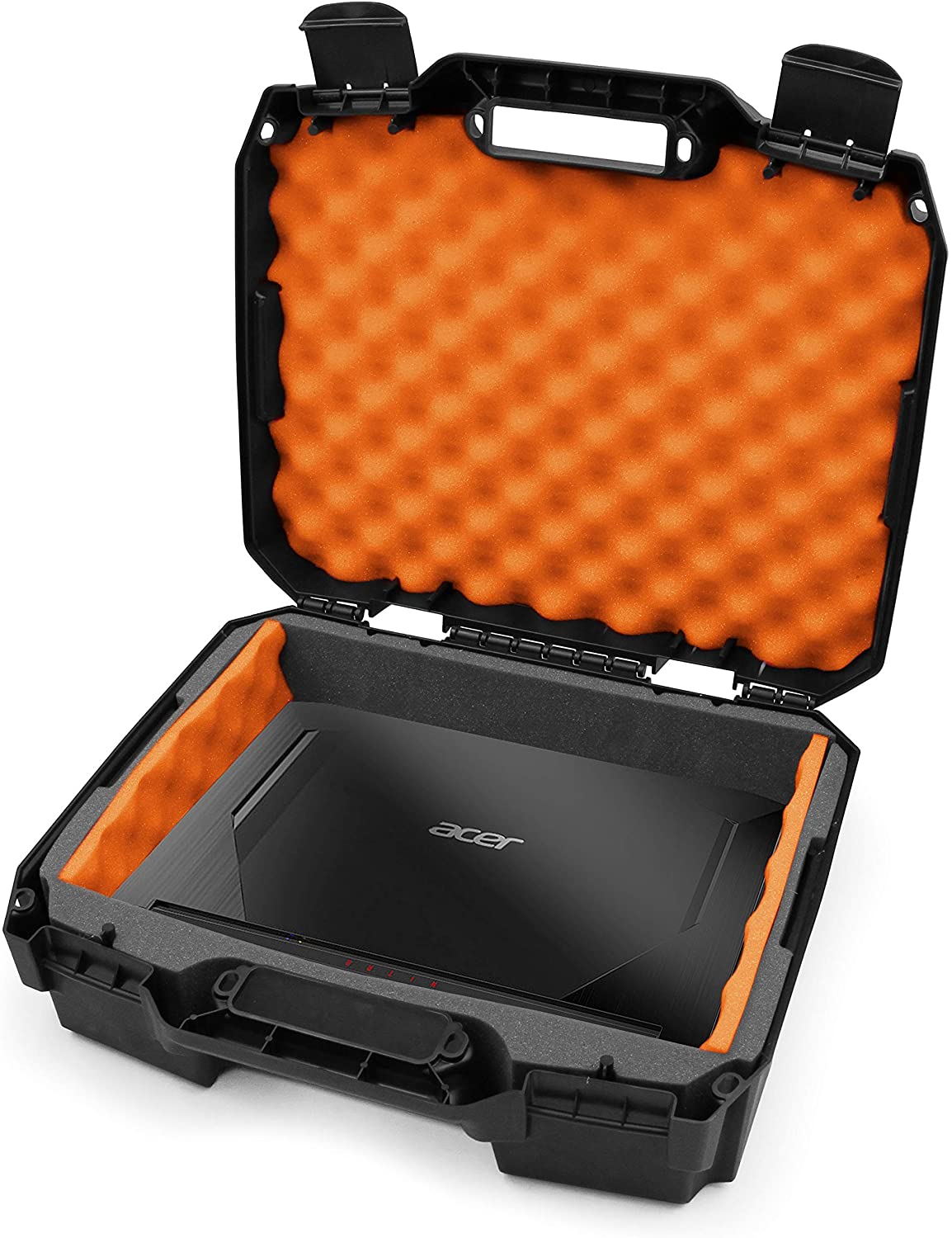 CASEMATIX 15.6 Hard Laptop Case with Shock Absorbing Interior Foam Compatible with 15 Gaming Laptops and Accessories Fits Laptops up to 15 x 10.5 Lightweight Affordable Hard Cases For Microphones Guns