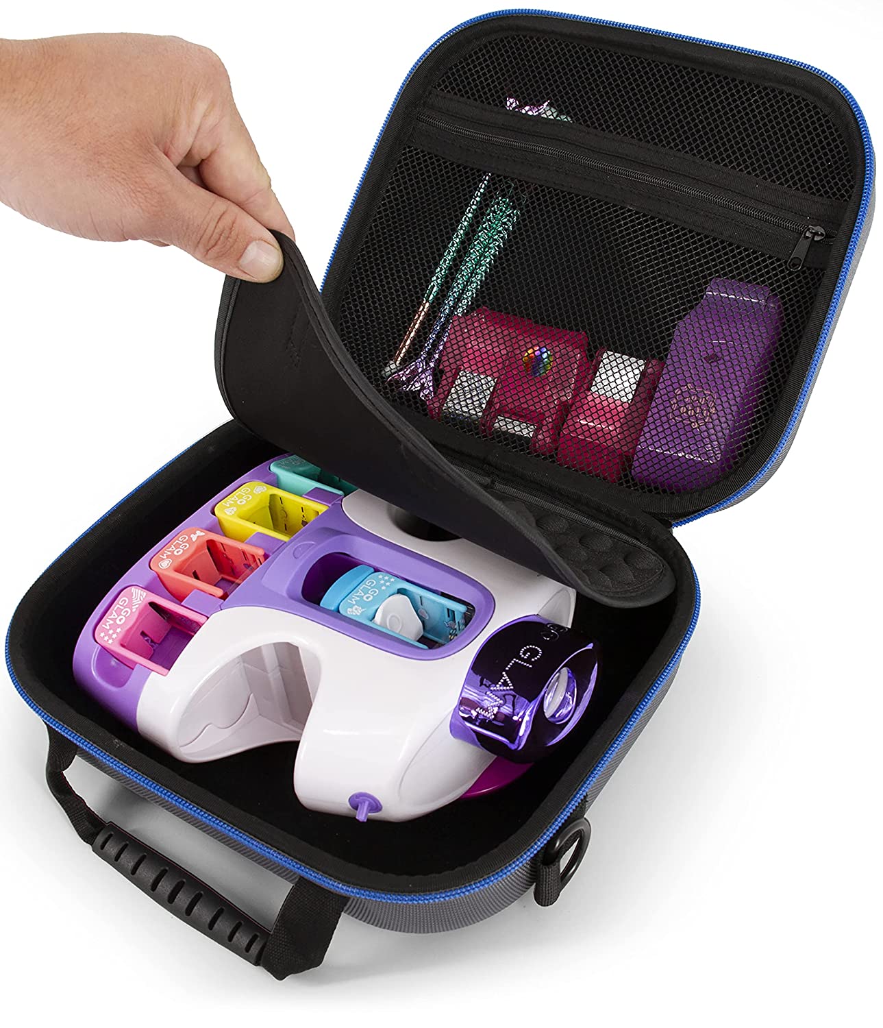 CASEMATIX Protective Travel Case Compatible with Blinger Deluxe Set,  Blingers Refill Gems and More Glam Children Accessories - Case Only
