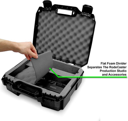 Podcast Equipment Hard Case Compatible With RodeCaster Pro, Podcasting Microphone and Podmic Audio Mixer Accessories