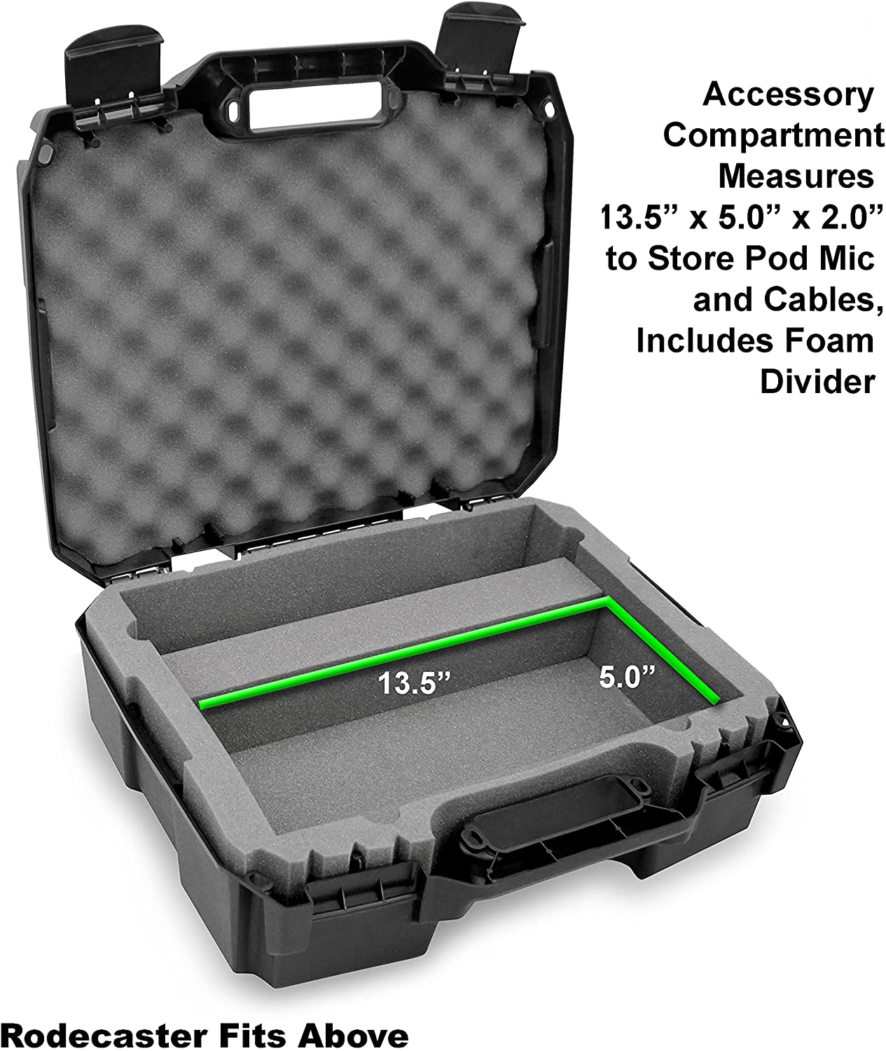 Podcast Equipment Hard Case Compatible With RodeCaster Pro, Podcasting Microphone and Podmic Audio Mixer Accessories