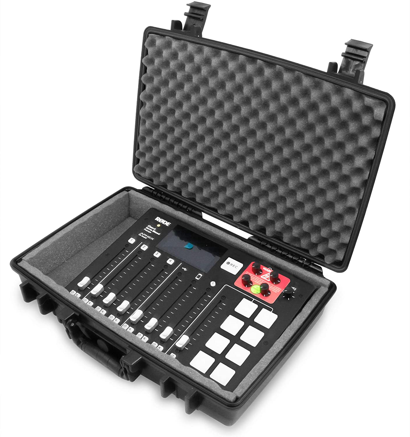 Waterproof Travel Case for Rode RODECaster Pro Podcast Production Studio - Hard Shell Protection with Padded Foam & Heavy Duty Latches