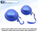 CASEMATIX Blue Carry Case Compatible with Tamagotchi Pix Camera Interactive Virtual Pet, Includes Case Only with Wrist Strap and Carabiner