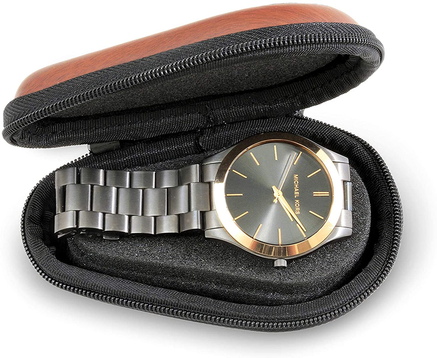Watch Box Protective Watch Case Fits Stainless Steel Metal Band Mens and Womens Watches - Fits up to 56MM Analog Watches for Men or Women