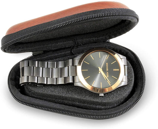 Watch Box Protective Watch Case Fits Stainless Steel Metal Band Mens and Womens Watches - Fits up to 56MM Analog Watches for Men or Women