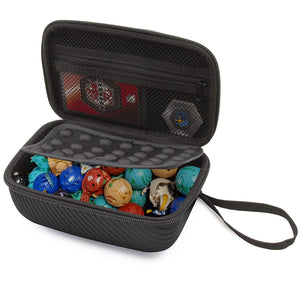 CASEMATIX Travel Case Compatible with Bakugan Figures, BakuCores and Trading Cards - Hard Shell Bakugan Case with Padded Divider and Wrist Strap