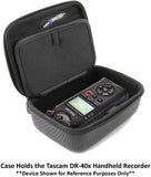CASEMATIX Portable Recorder Carry Case Compatible with Tascam DR40X Studio Recorder and DR40 Small Accessories
