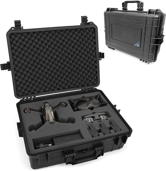 CASEMATIX Hard Carrying Case Compatible with DJI FPV Combo Drone and Accessories – Includes Drone Waterproof Hard Case with Foam Only
