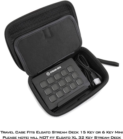 Travel Case Compatible with Elgato Stream Deck and Adjustable Stand, Game Capture HD60, Chat Link and Video Game Accessories - Case Only