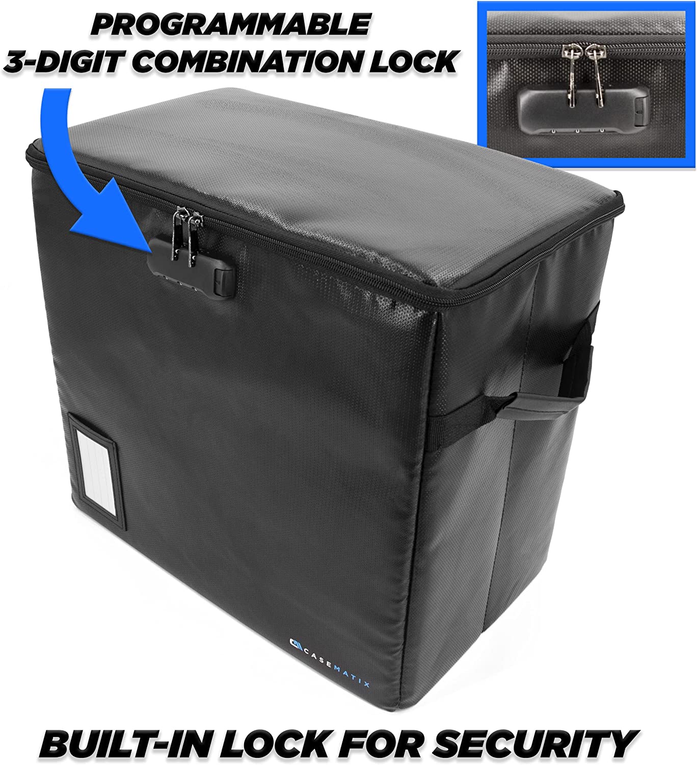 Graded Comic Book Storage Fits 30+ CGC Graded Comics, Fire Resistant Comic Book Bin with 3 Padded Comic Box Dividers and Comic Case Lock