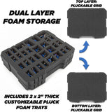 CASEMATIX Miniature Storage Hard Shell Figure Case - Dual Layer Foam Miniature Case for Miniatures, Compatible with Warhammer 40k, DND & More!