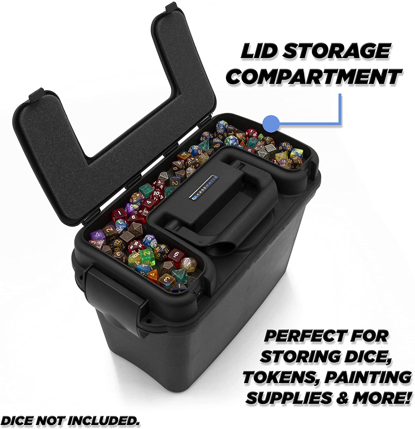CASEMATIX Miniature Storage Hard Shell Case - 30 Slot Figurine Carrying Case  with Customizable Foam for for Warhammer 40k, DND and More!