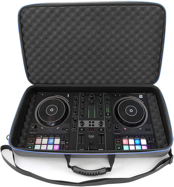 CASEMATIX DJ Controller Travel Case Compatible with Hercules Inpulse 500 - Hard Shell Mixer Carrying Case with Shoulder Strap & Impact-Absorbing Foam