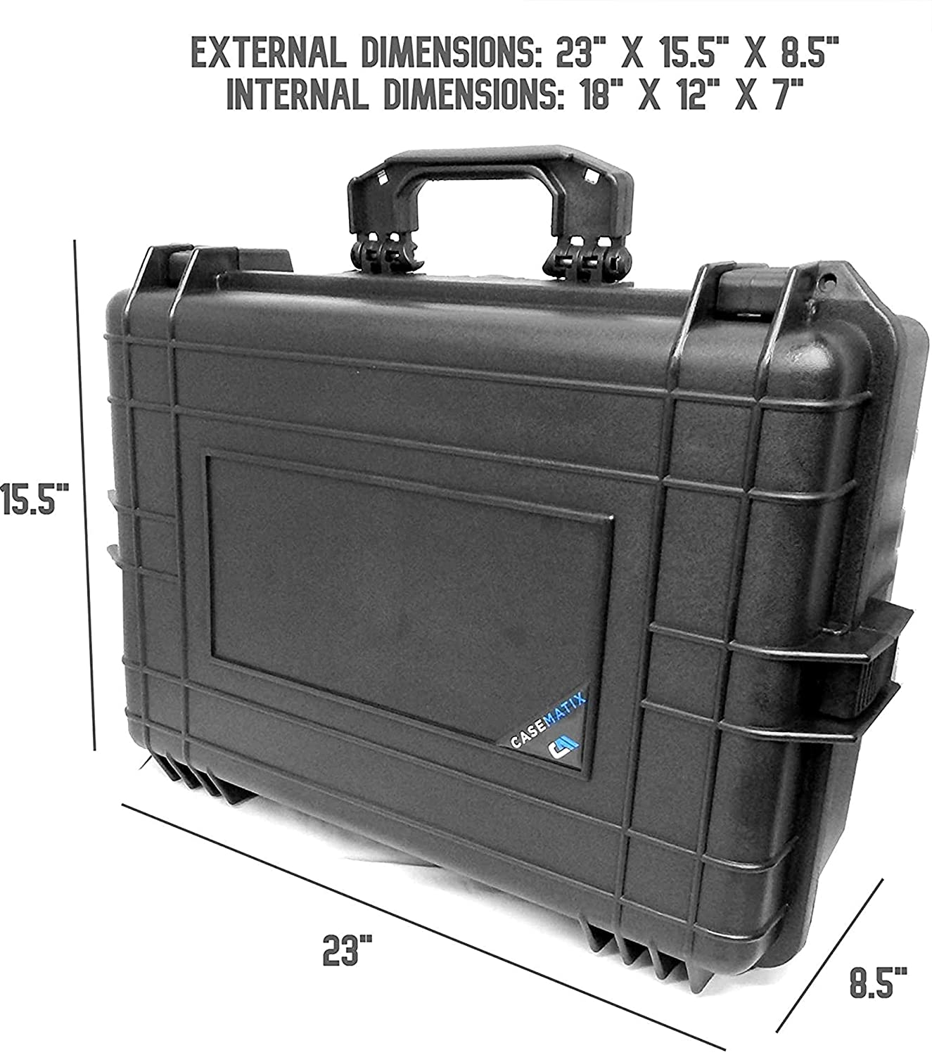 CASEMATIX Waterproof Audio Mixer Case Compatible with Yamaha MG12XU 12  Channel Mixing Console - Hard Case with Foam Fits Mixers up to 17