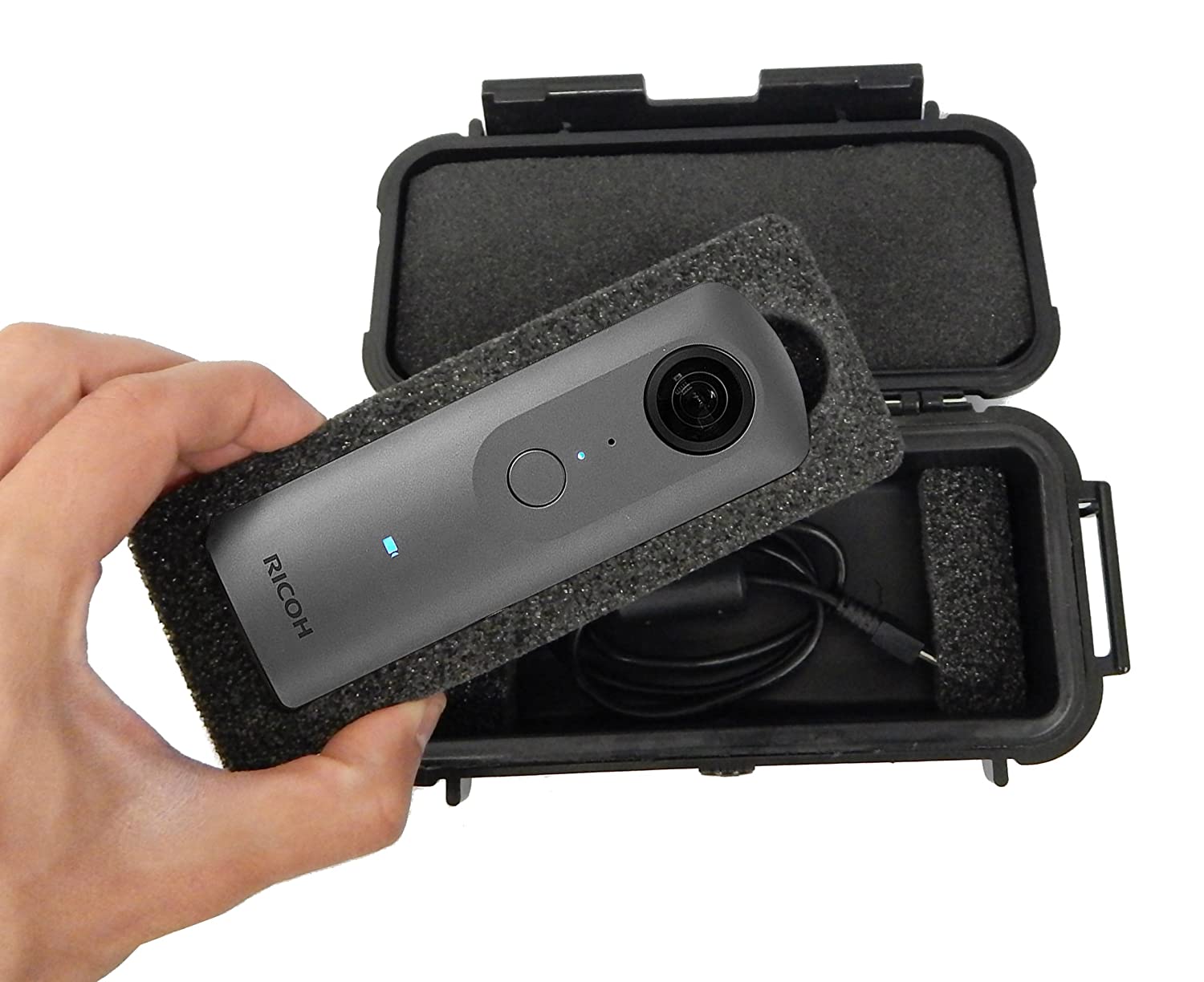 CASEMATIX Waterproof Camera Case Compatible with Ricoh Theta V 360, Theta S  and SC 360 Degree Spherical Digital Cameras | Lightweight & Affordable Hard  Cases For Microphones, Guns, PS5s & More