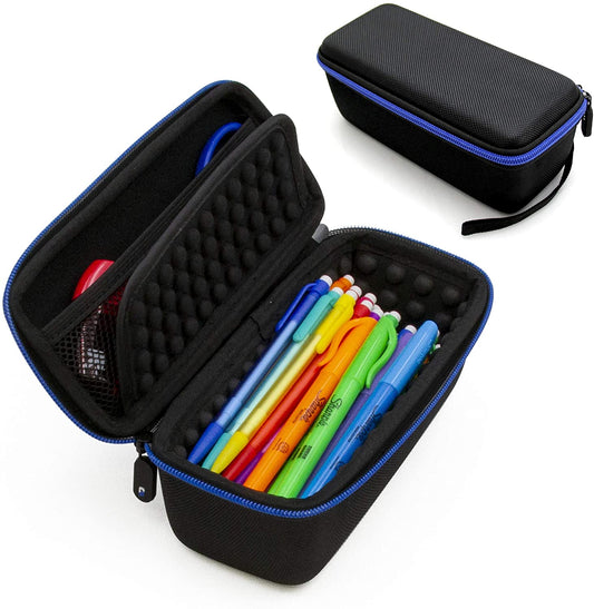 Large Pencil Bag for 50+ Pens, Pencils and Markers with Padded Divider, Netted Accessory Storage and More - Case Only