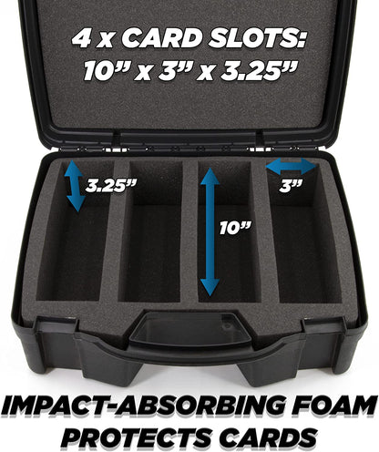 Trading Card Case and Card Game Organizer for 3200 Cards - 16" Hard Shell Card Case Holder for Trading Cards with 40 Dividers