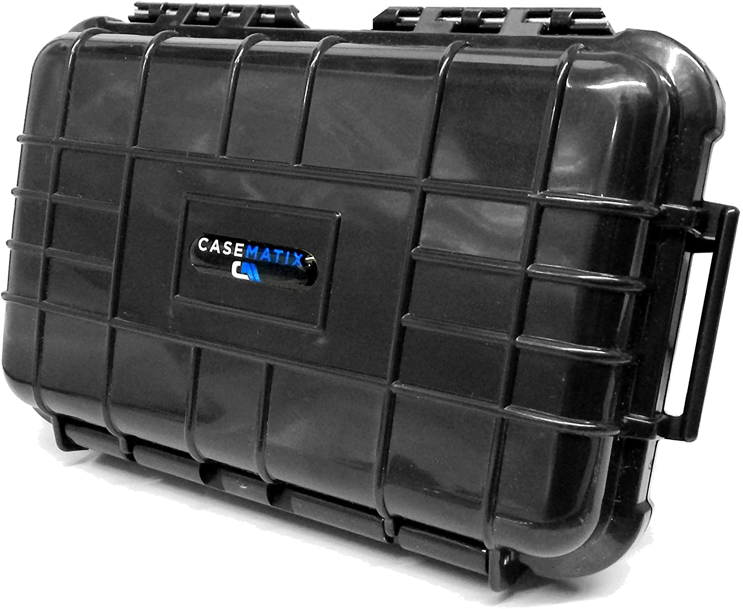  CASEMATIX Hard Shell 9mm Ammo Box for 5.56, 223 or 9mm Bullets  - 8 Waterproof Airtight 84 Slot Ammo Case with Custom Impact Absorbing  Ammo Can Foam, Compact Design Fits