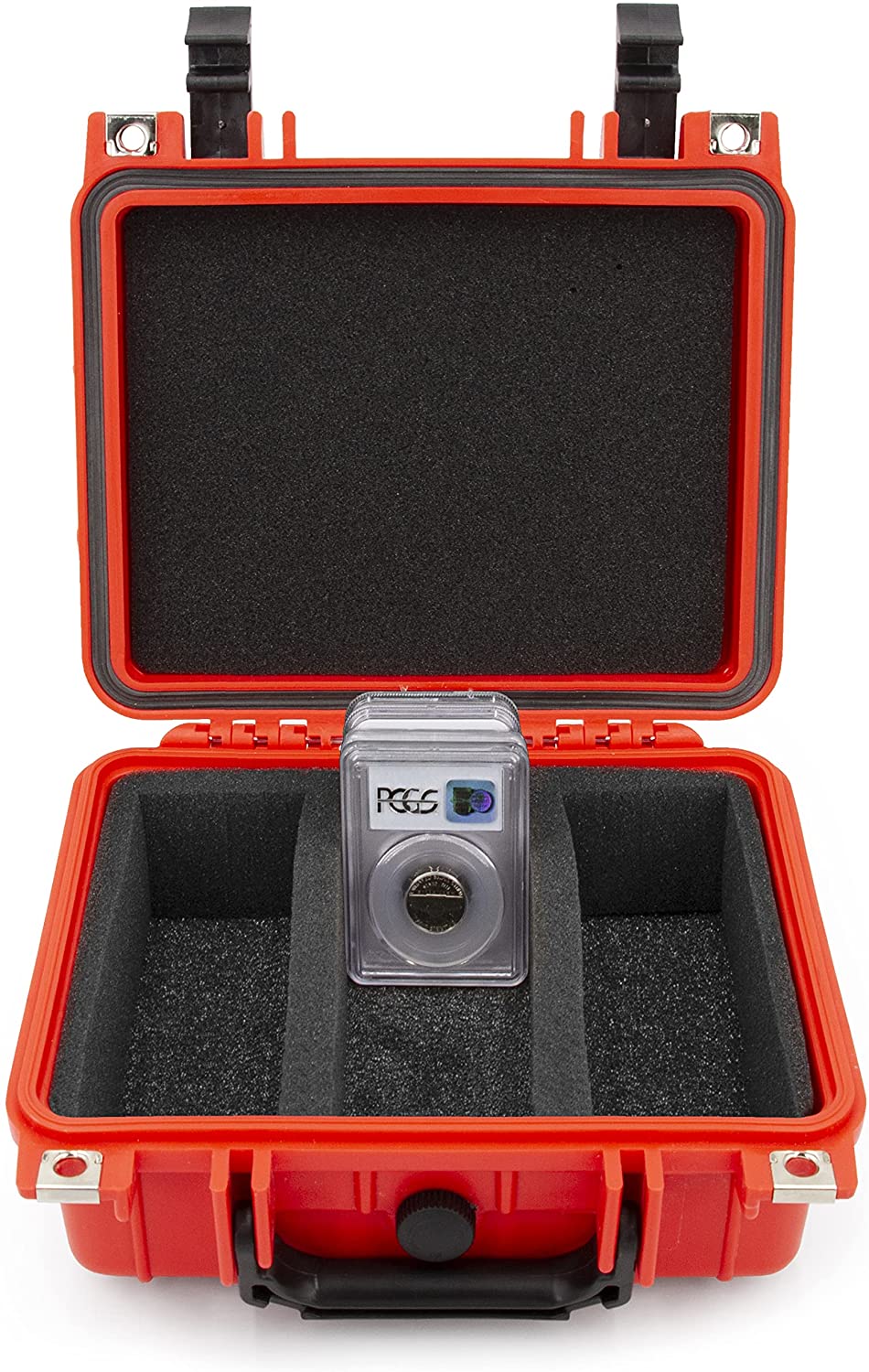Graded Coin Case Compatible with 40+ PCGS or NGC Coin Slabs, Waterproof Coin Storage Box with Customizable Foam Will Fit Most Coin Holders