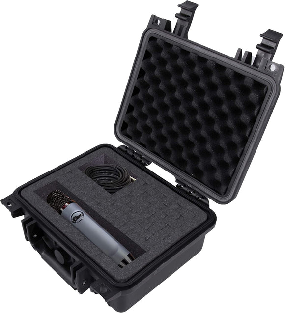 CASEMATIX 11" Waterproof Studio Recording Case Compatible with Blue Ember Xlr Condenser Microphone and Small Accessories