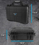 CASEMATIX 16" Customizable 4 Pistol Multiple Pistol Case - Waterproof & Shockproof Hard Gun Cases for Pistols and Magazines with Two Layers of 2" Foam