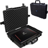 CASEMATIX Waterproof Laptop Hard Case for 15-17 inch Gaming Laptops and Accessories - Crushproof Heavy Duty Laptop Case for 15.6 and 17.3 inch Laptops
