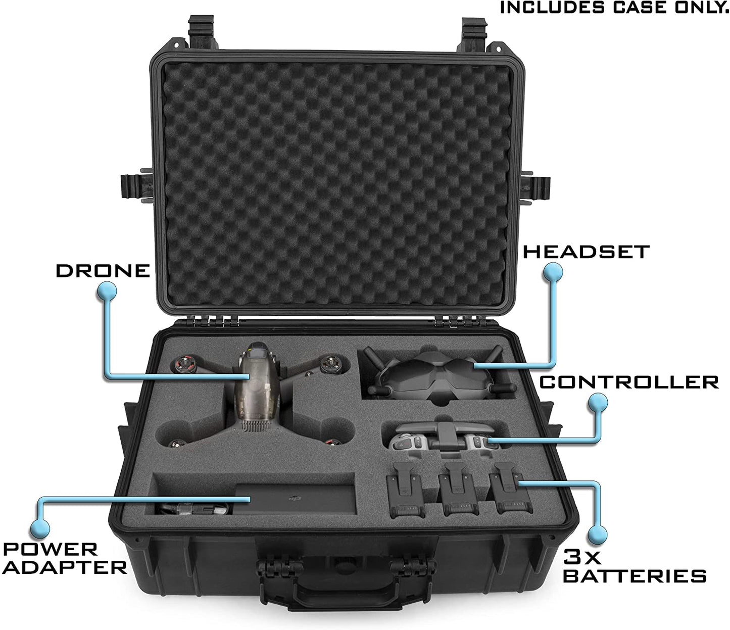 Hard Carrying Case Compatible with DJI FPV Combo Drone and Accessories – Includes Drone Waterproof Hard Case with Foam Only