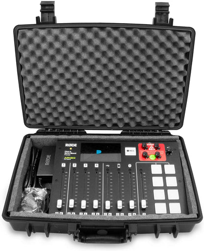 Waterproof Travel Case for Rode RODECaster Pro Podcast Production Studio - Hard Shell Protection with Padded Foam & Heavy Duty Latches