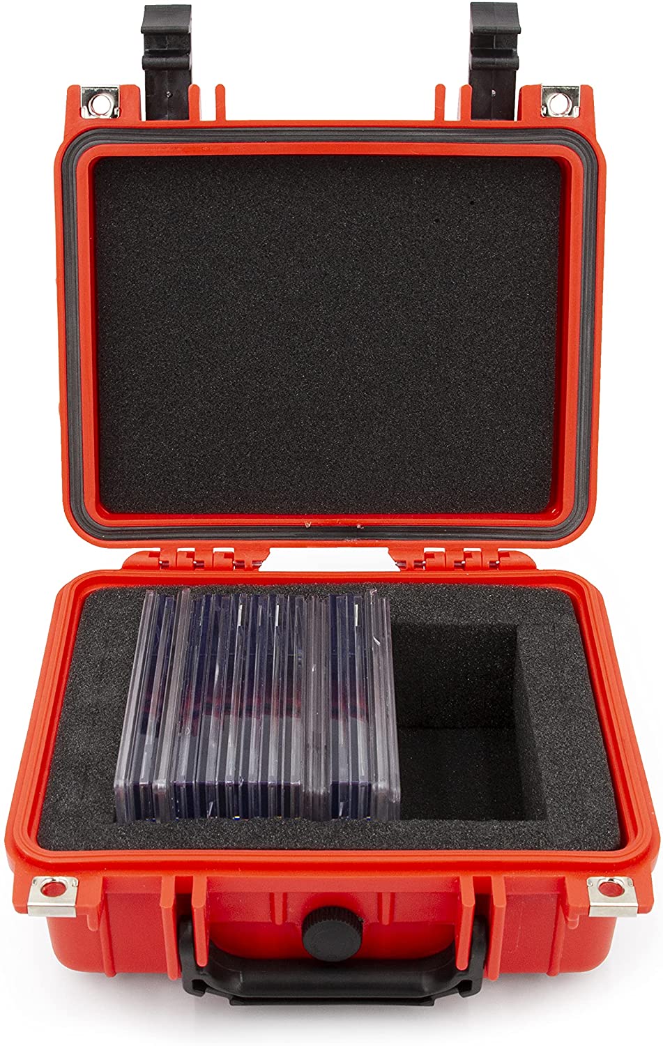 BGS PSA Card Case | 25 Slabs | Red Lockable Waterproof