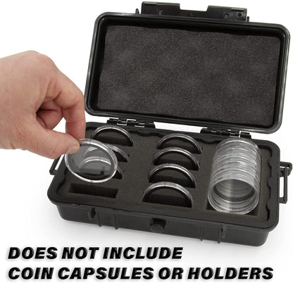 Coin Holder Case Fits 30+ Coin Case Capsules for Silver Dollar, American Silver Eagle and More Coin Collection Supplies up to 52mm