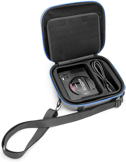 Video Game Case Compatible with Sega Genesis Mini Gaming Console - Hard Shell EVA Protection with Controller Compartment & Adjustable Shoulder Strap