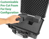 CASEMATIX Waterproof Mini Drone Carry Case with Customizable Foam - Compatible with Yuneec Breeze Drone and Camera and Keep Accessories Organized