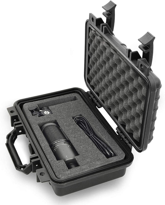 CASEMATIX 12" Microphone Case for Rode Procaster, Behringer Mic, MXL Microphones, Nady, Shure and More Broadcast Vocal Podcasting Mics up to 9"